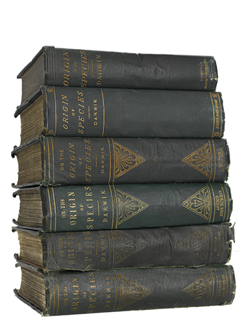 L0051085 6 editions of ‘The Origin of Species’ by C. Darwin,